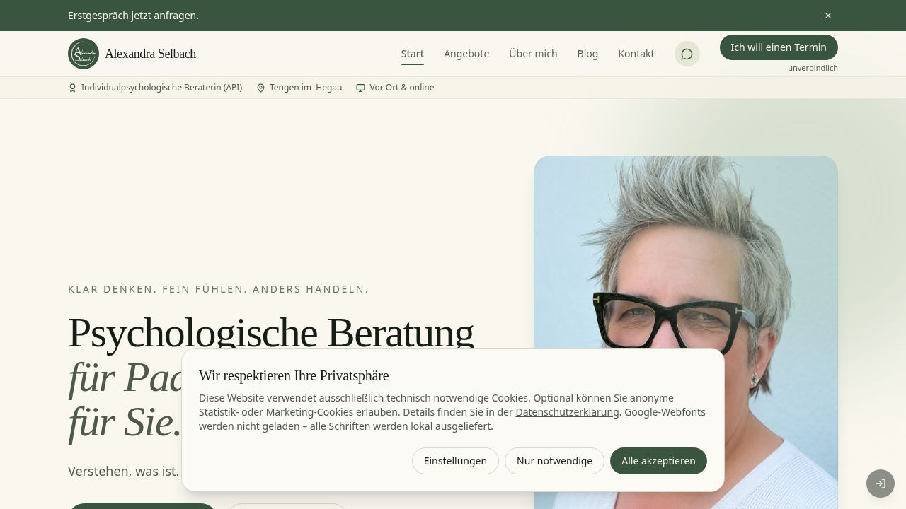 Alexandra Selbach – Vorschau der Webseite alexandra-selbach.de