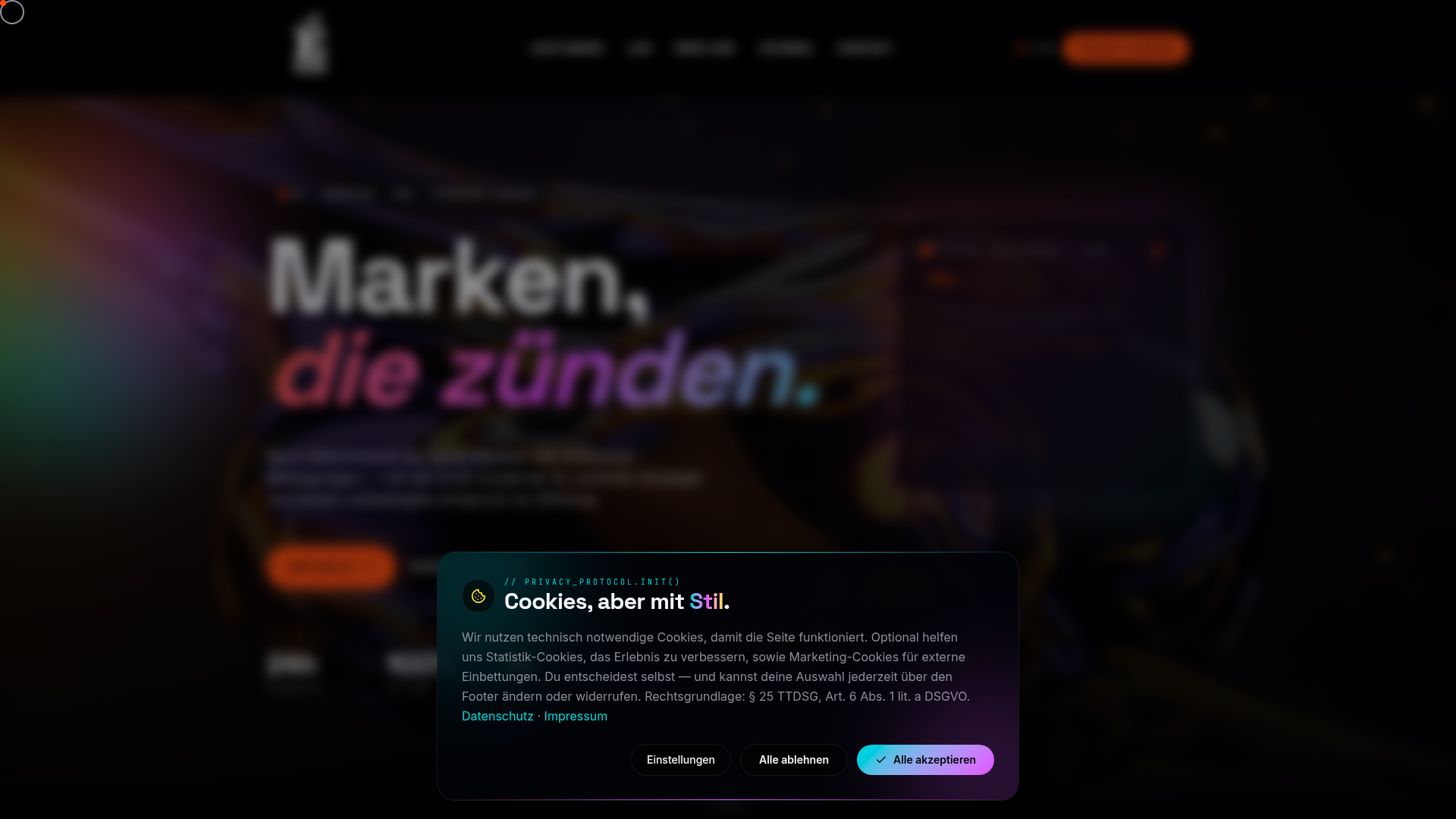 E-Blend – Vorschau der Webseite e-blend.de