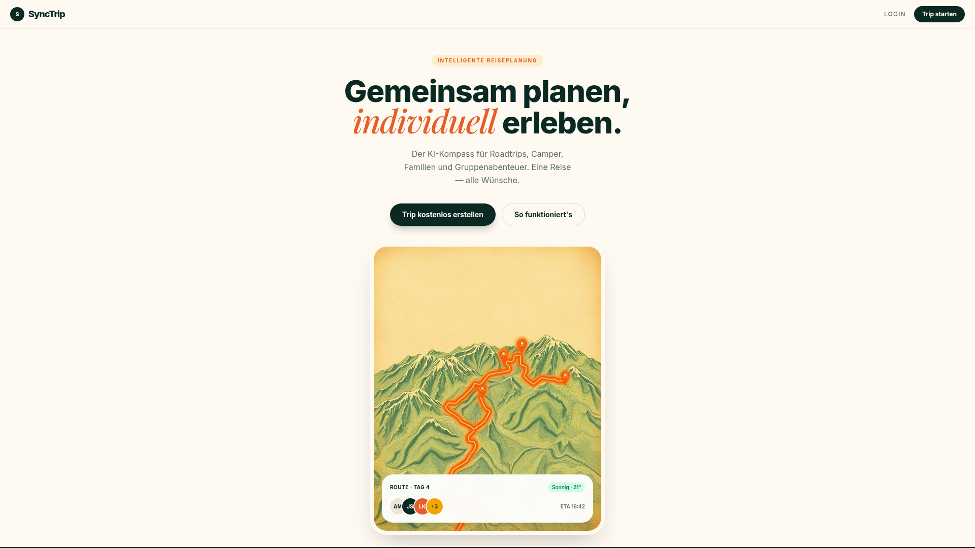 SyncTrip – Vorschau der Webseite synctrip.de